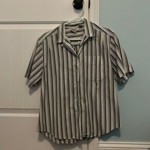 White and blue button down shirt